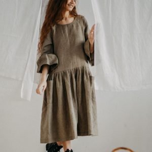 Linen Column Dress