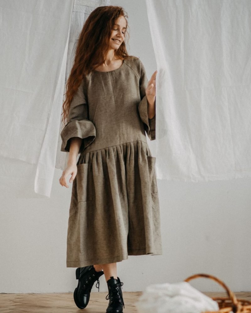 Linen Column Dress